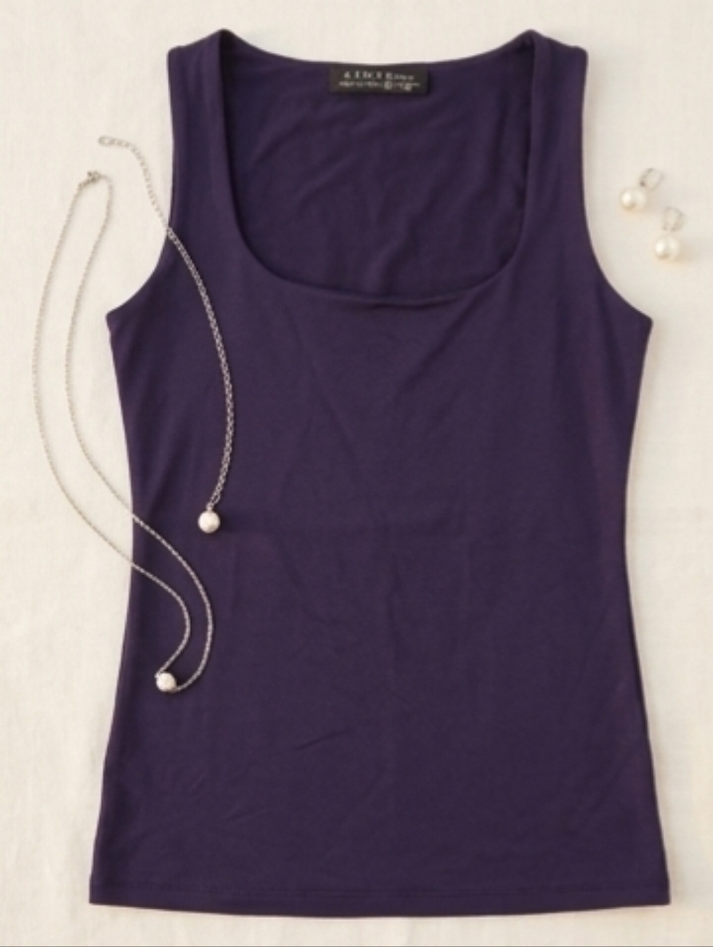 Zara Basics Navy Blue Scoop Neck Tank Size S